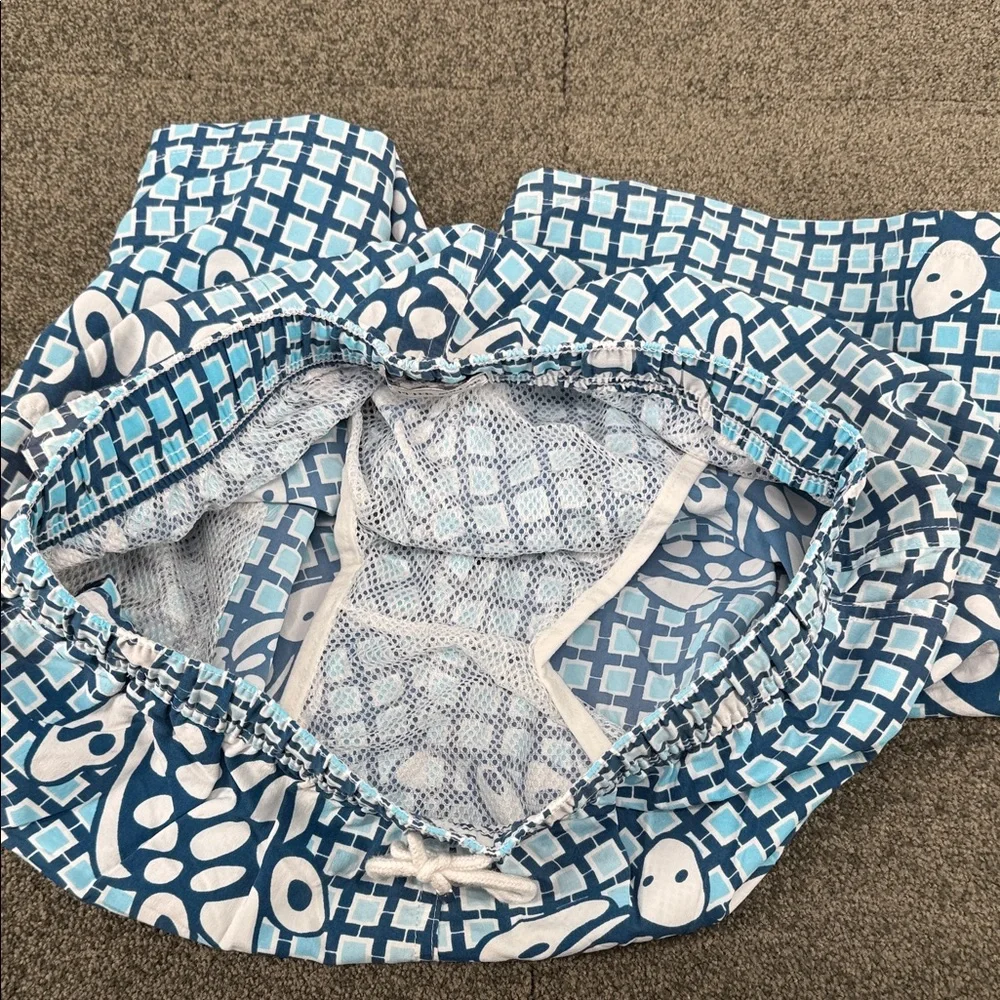 Peter Millar Swim Trunks Mens Medium Shorts Bottoms Blue Turtle Drawstring - Picture 3 of 10